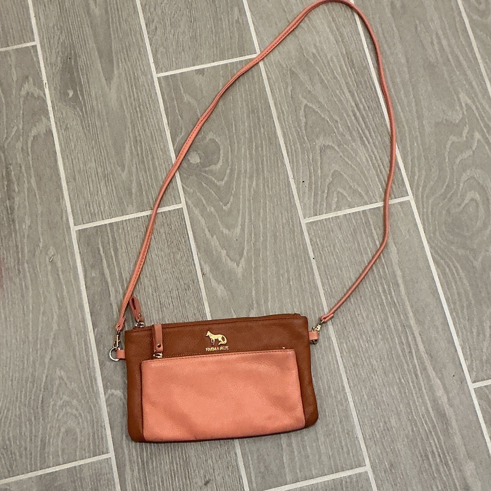 Emma Fox Brown and Pink Crossbody Bag